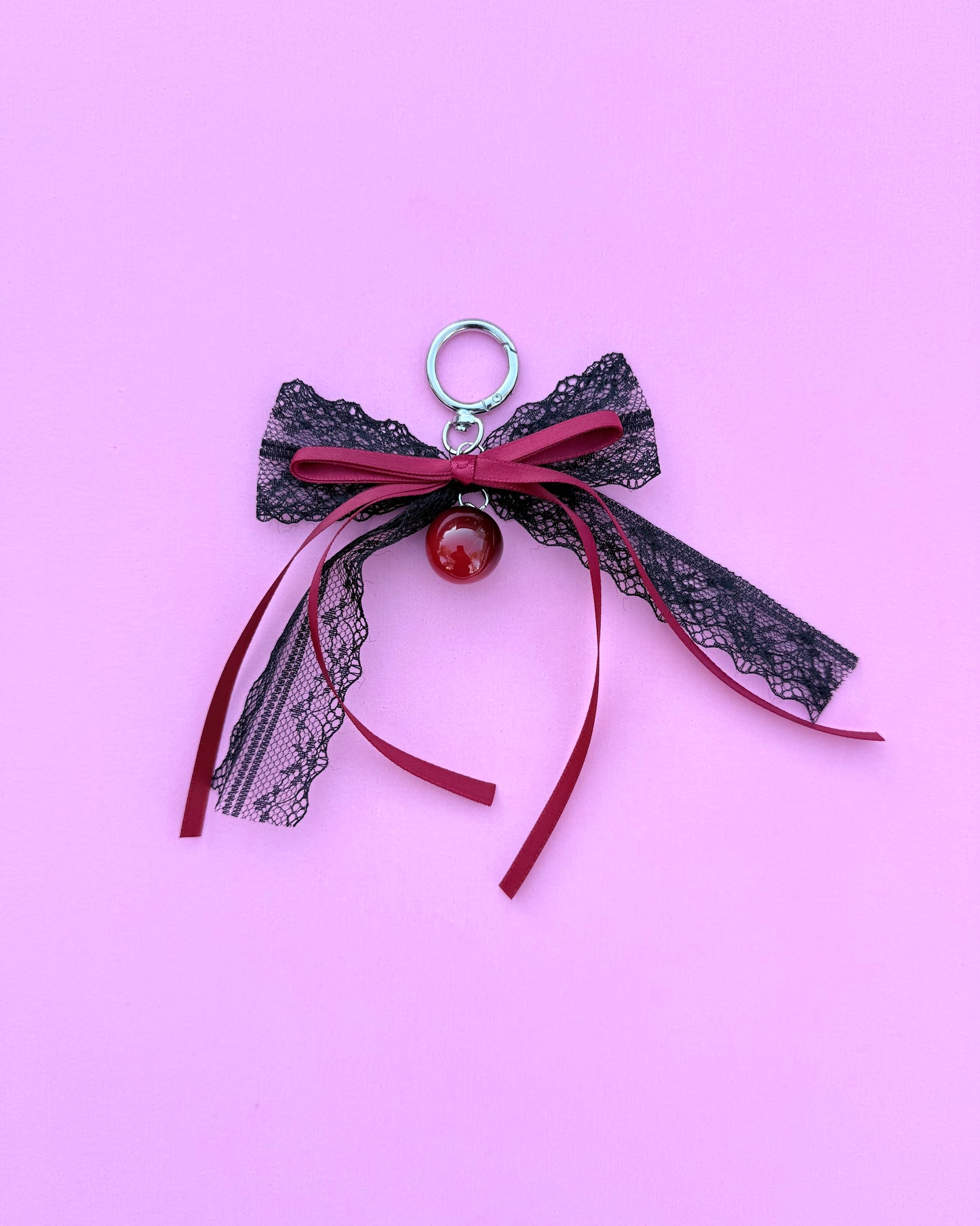 Black Lace + Red Cherry Charm