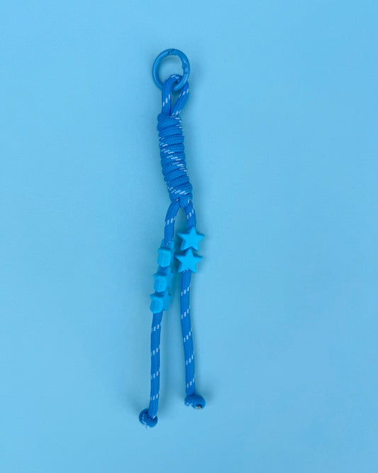 Beaded Paracord Charm (Blue Stars)