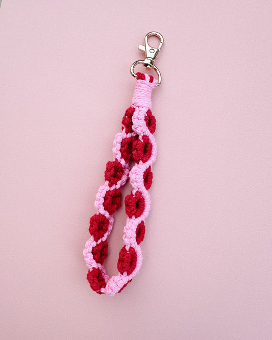 Pink + Red Crochet Charm